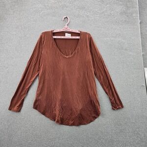 Lululemon Women Shirt 8 Dark Terracotta Up For Down Time Long Sleeve Pullover